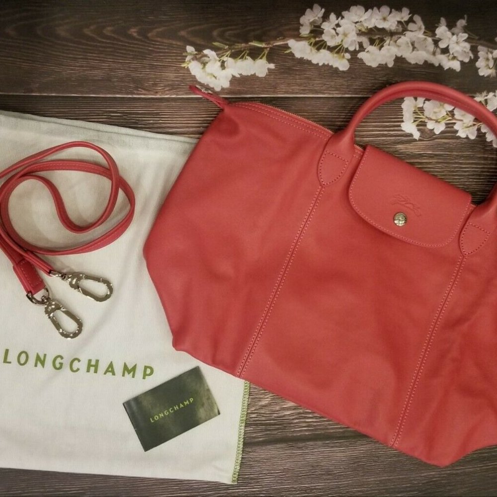 Longchamp Le Pliage Cuir MEDIUM Leather Handbag